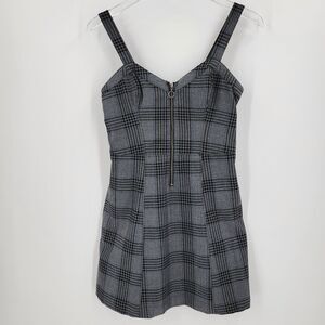 Abercrombie and Fitch Dress Womens Small Plaid Mini Gray Black Blue